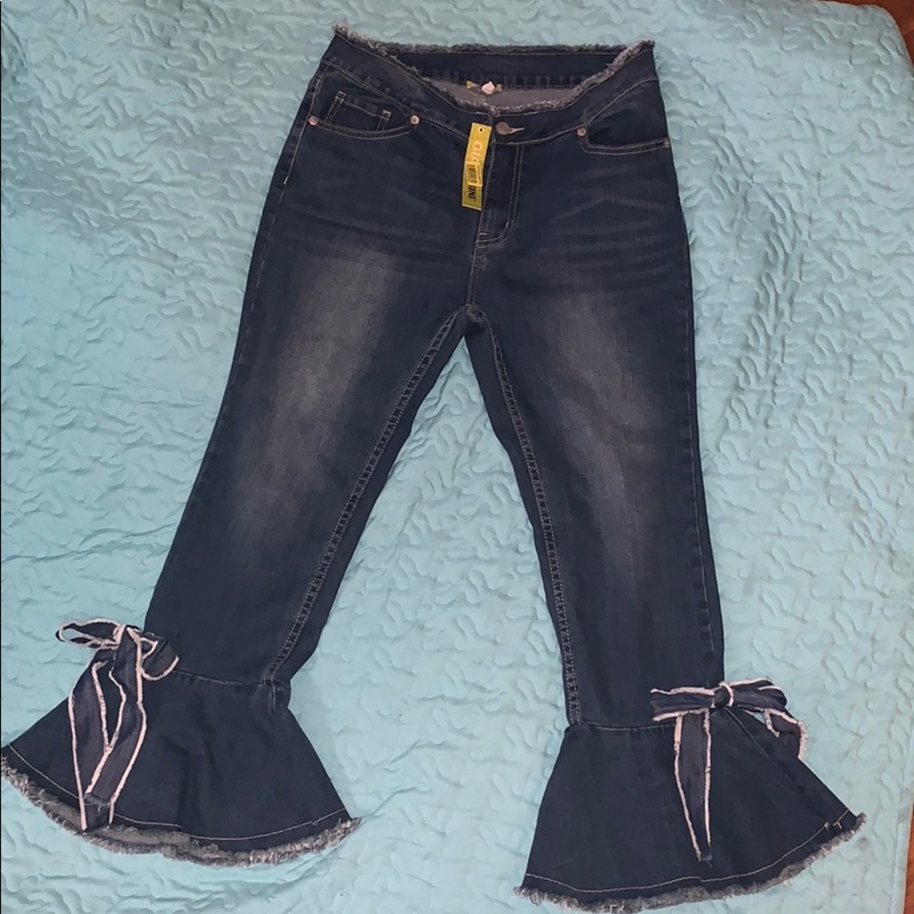 Gianni Bono flare jeans with bow